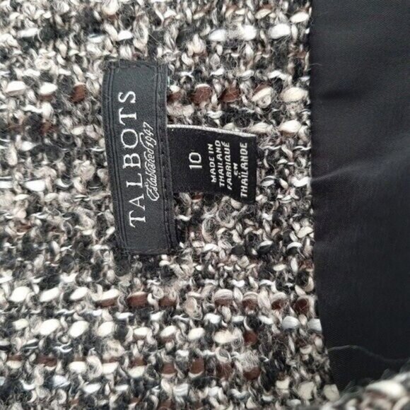 TALBOTS Tweed Sheath Dress Woven Tweed Style Fabric Grey Sz 10 - Picture 13 of 14